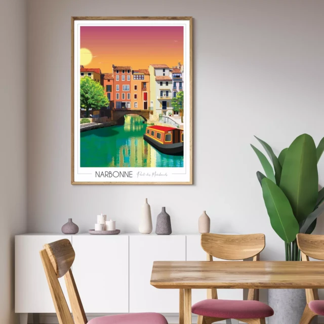 Foliove - Affiche Narbonne Pont des Marchands