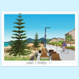 Affiche Saint-Cyprien Maillol par la marque Foliove Foliove - Affiche Saint-Cyprien Maillol