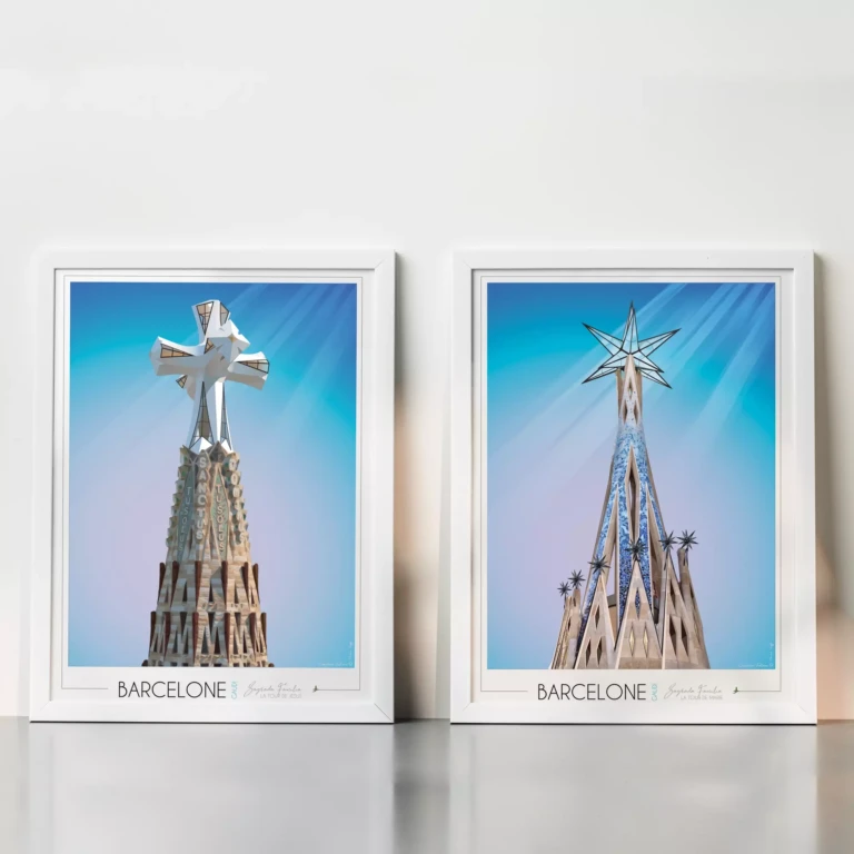 Foliove - Affiche Barcelone Sagrada Familia Tour de Jésus