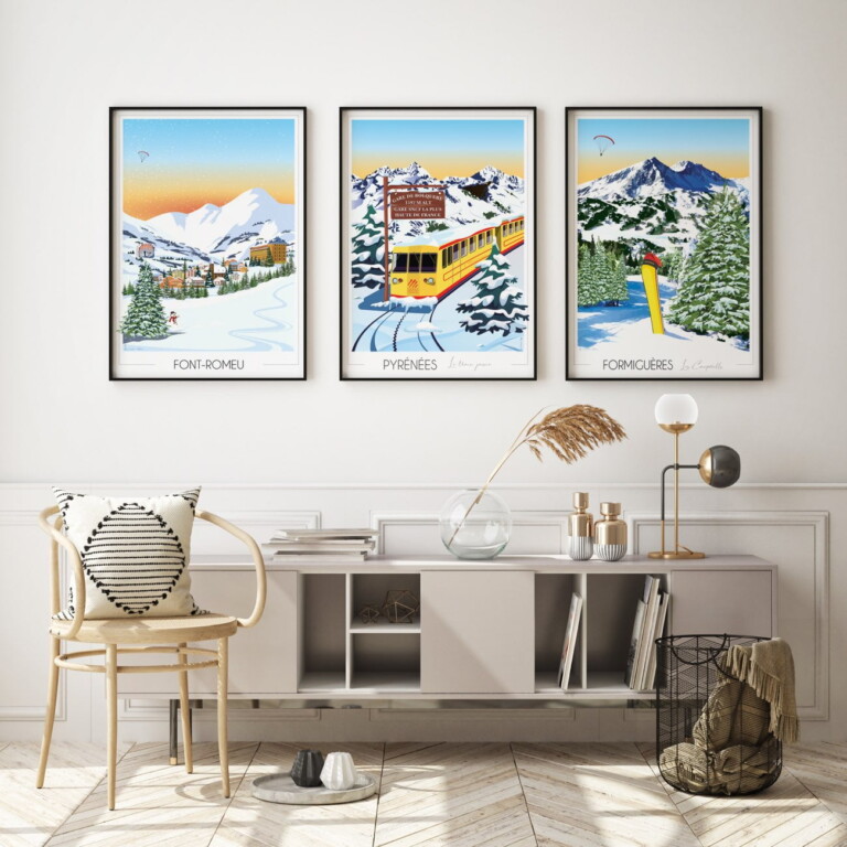 Foliove - Affiche Pyrénées Train Jaune - Bolquère