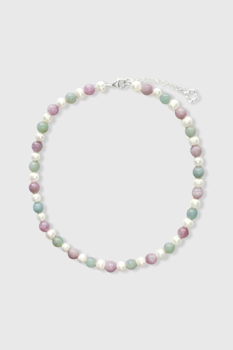 NEIJE - Collier Candy Perles d'eau douce Aigue Marine et Kunzite