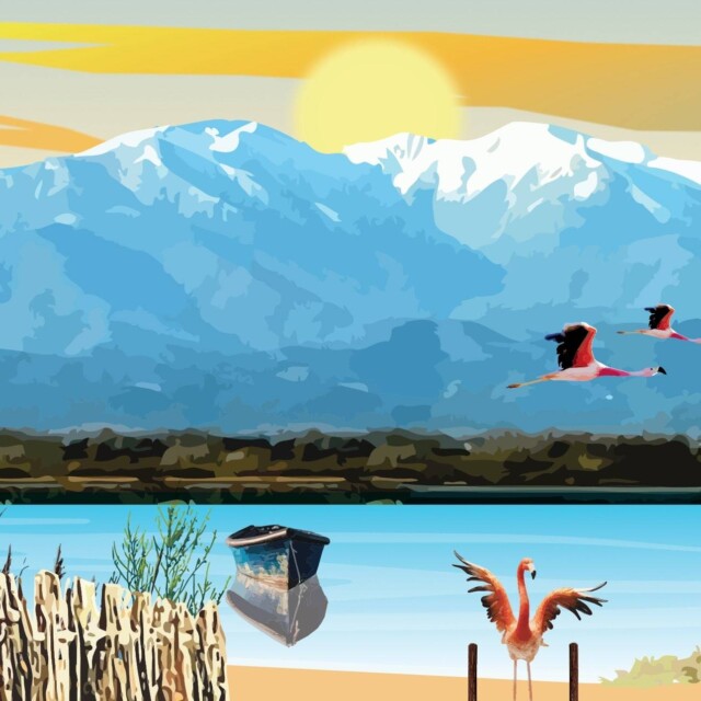 Foliove - Affiche Canet en Roussillon Village de pêcheurs