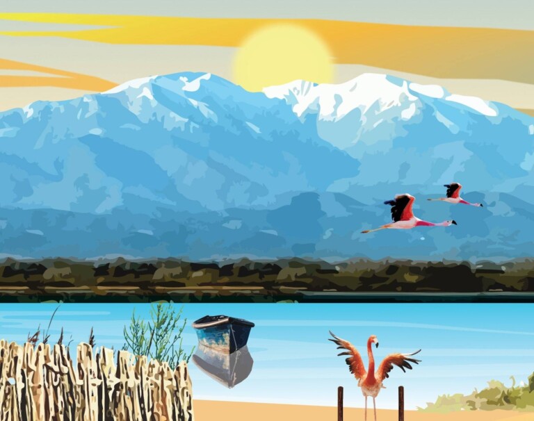 Foliove - Affiche Canet en Roussillon Village de pêcheurs