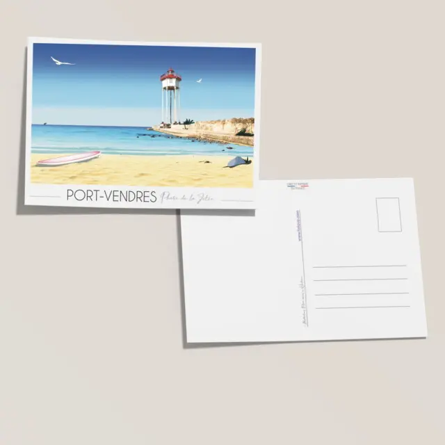 Carte postale Port Vendres – Phare de la Jetée par la marque Foliove Foliove - Carte postale Port Vendres – Phare de la Jetée