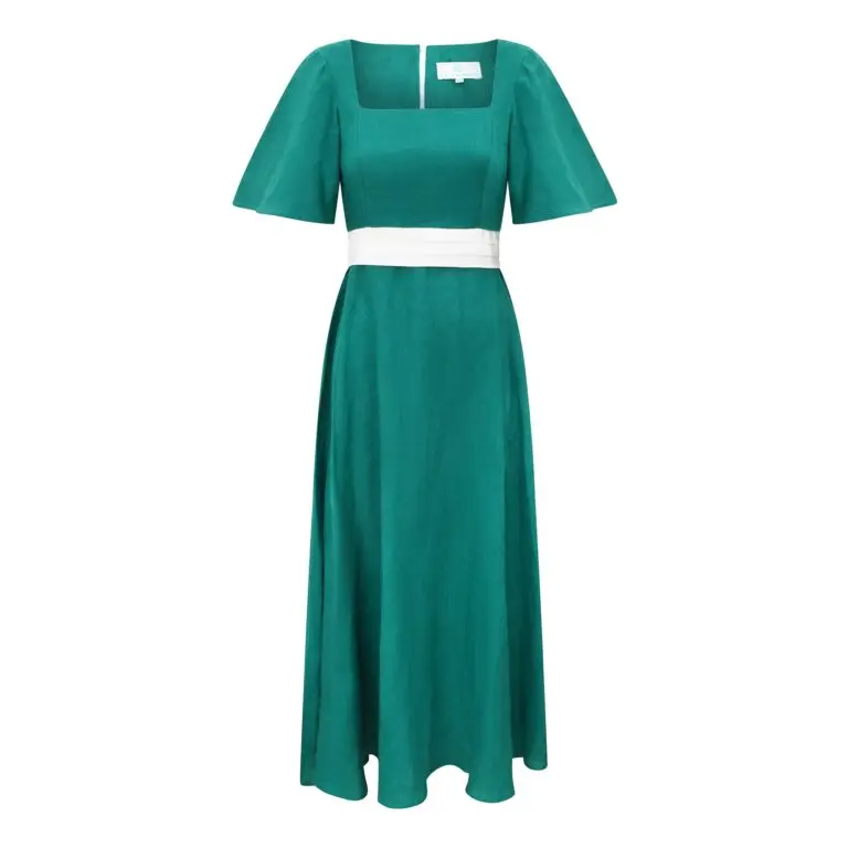 Divine Harmonie - Robe Longue Terre d'Émeraude en Lin