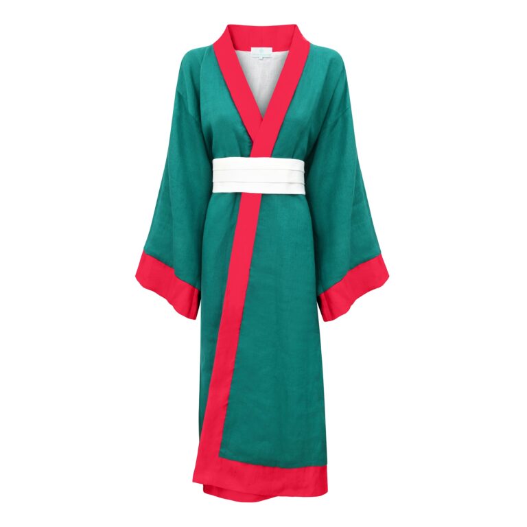 Divine Harmonie - Kimono Terre d'Émeraude en Lin