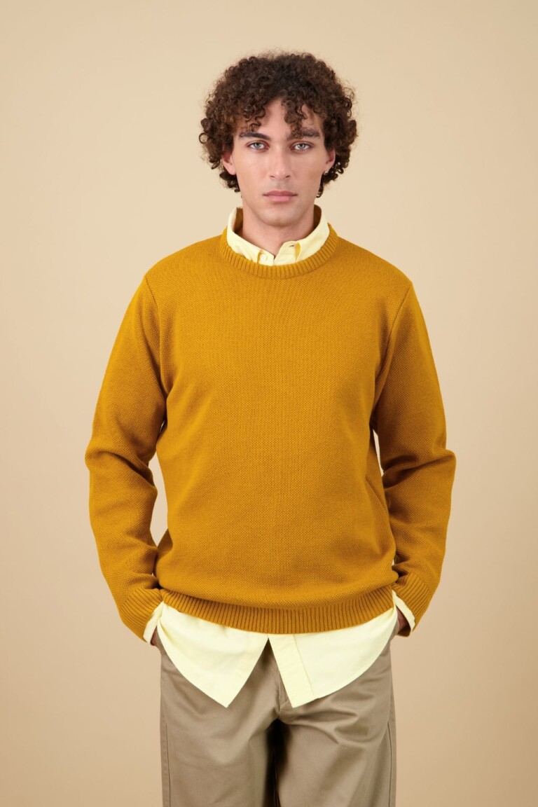 Nitto Knitwear - Pull Youri Col Rond - Ocre