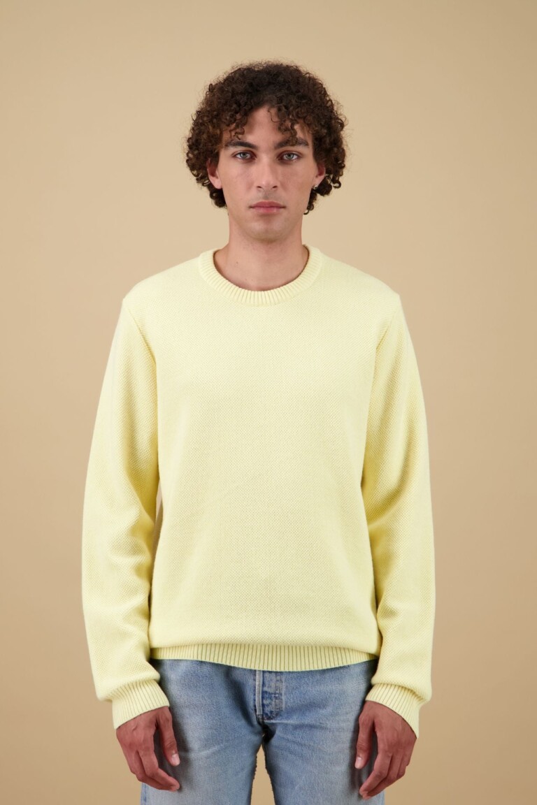Nitto Knitwear - Pull Youri Col Rond - Jaune Pâle
