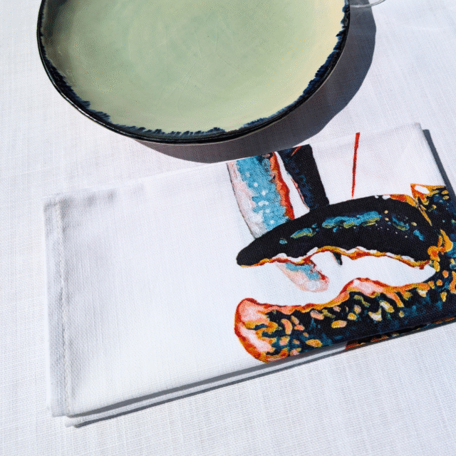 varek.illustrations - Serviette de table en coton : Homard