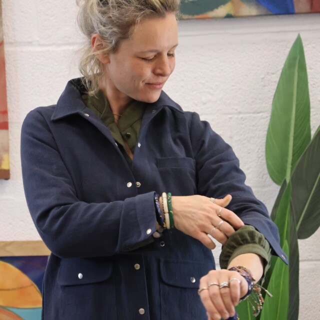 Quintessence - Veste Véga - lin stone wash marine