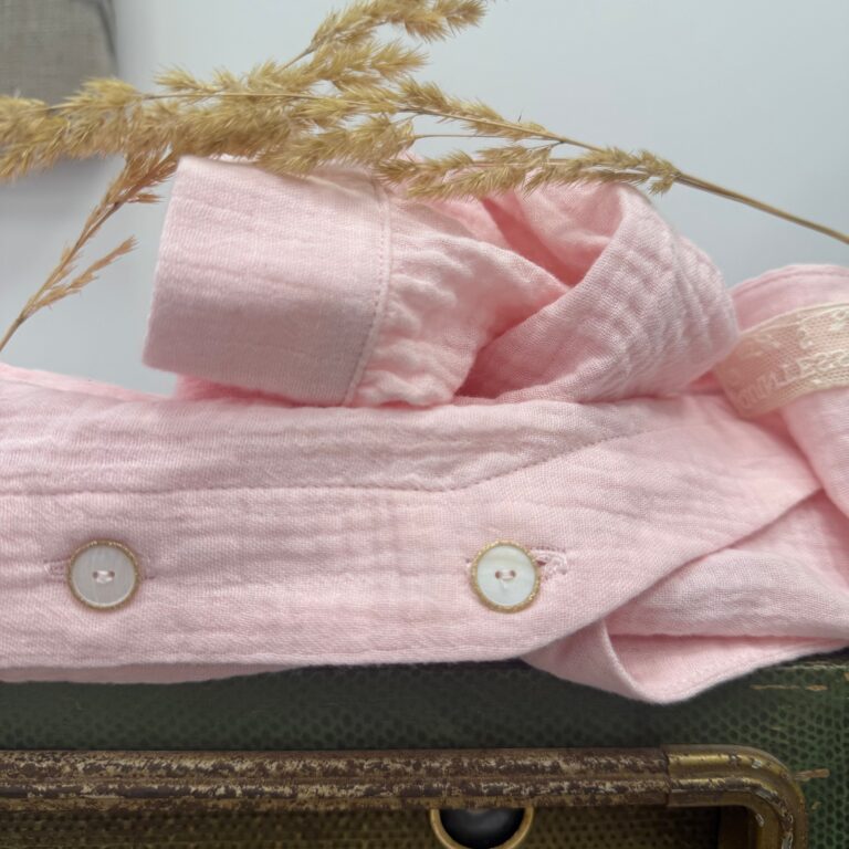Meta SS25 - Blouse Léocadie - double gaze de coton rose poudré – L