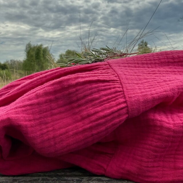 Quintessence - Jupe Sarah - double gaze de coton rose fushia