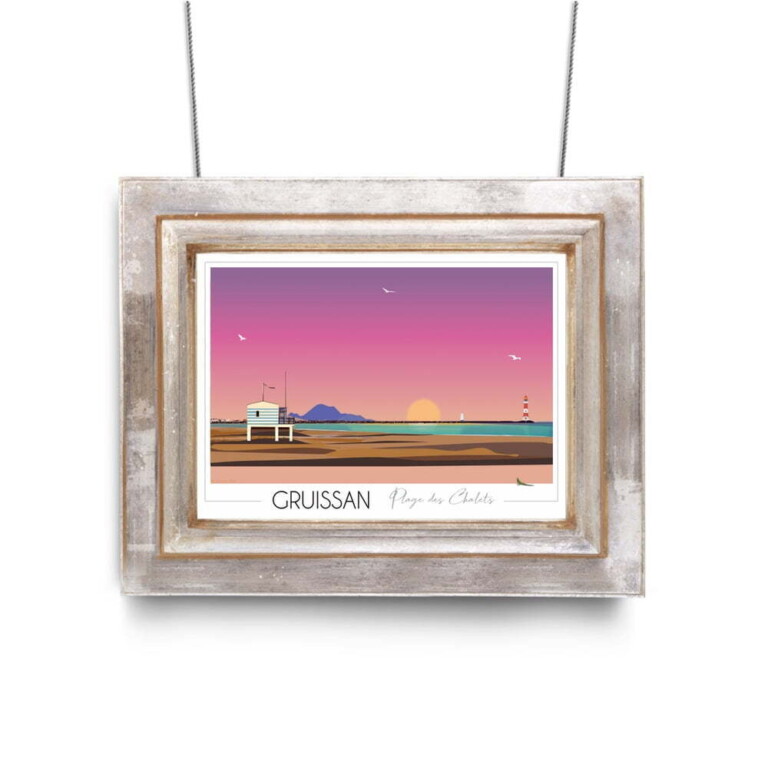 Foliove - Affiche Gruissan Plage des Chalets