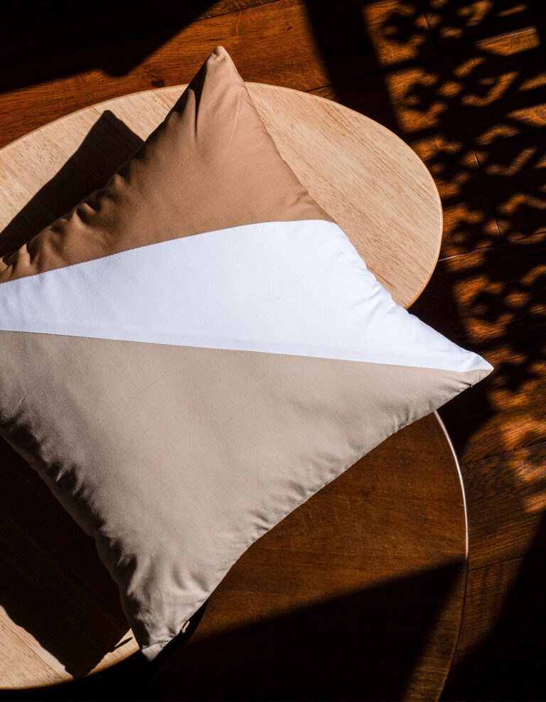 Dejorine - Housse de coussin Dagona Beige et Marron – 60x60cm