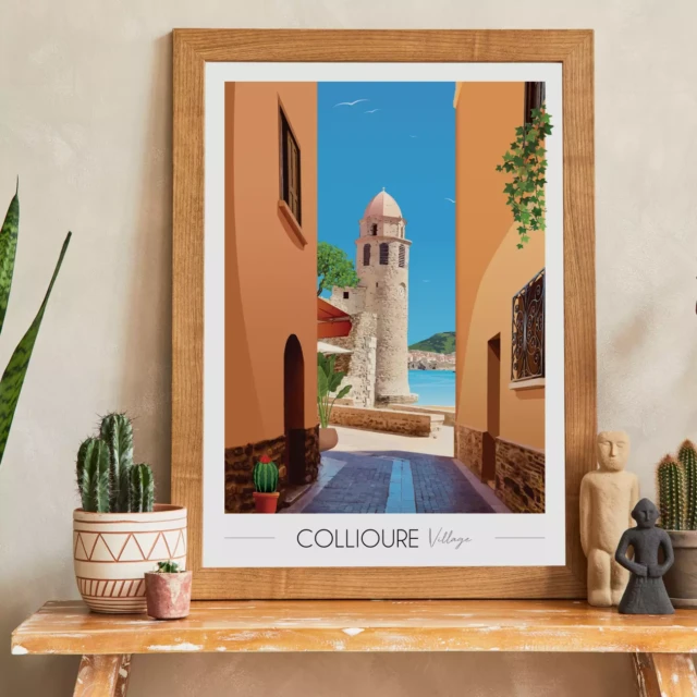 Foliove - Affiche Collioure Clocher