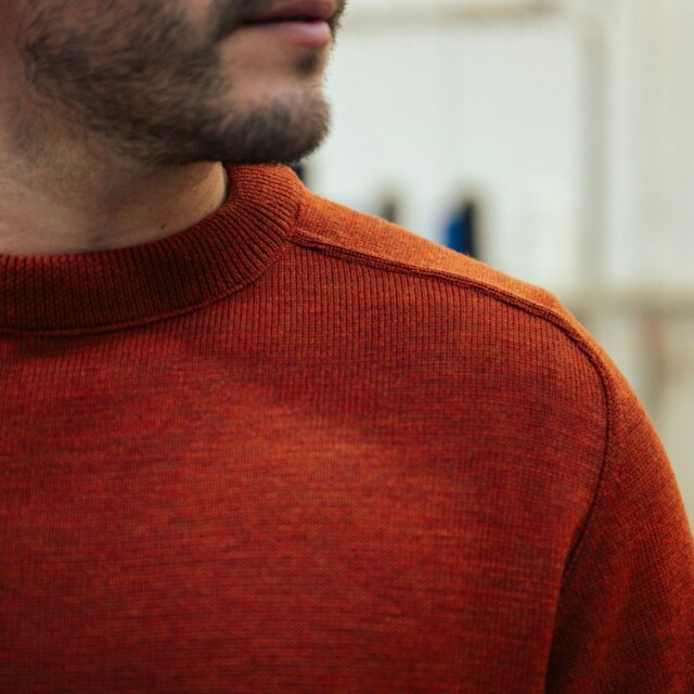 Nitto Knitwear - Pull Luca Col Rond - Rouille