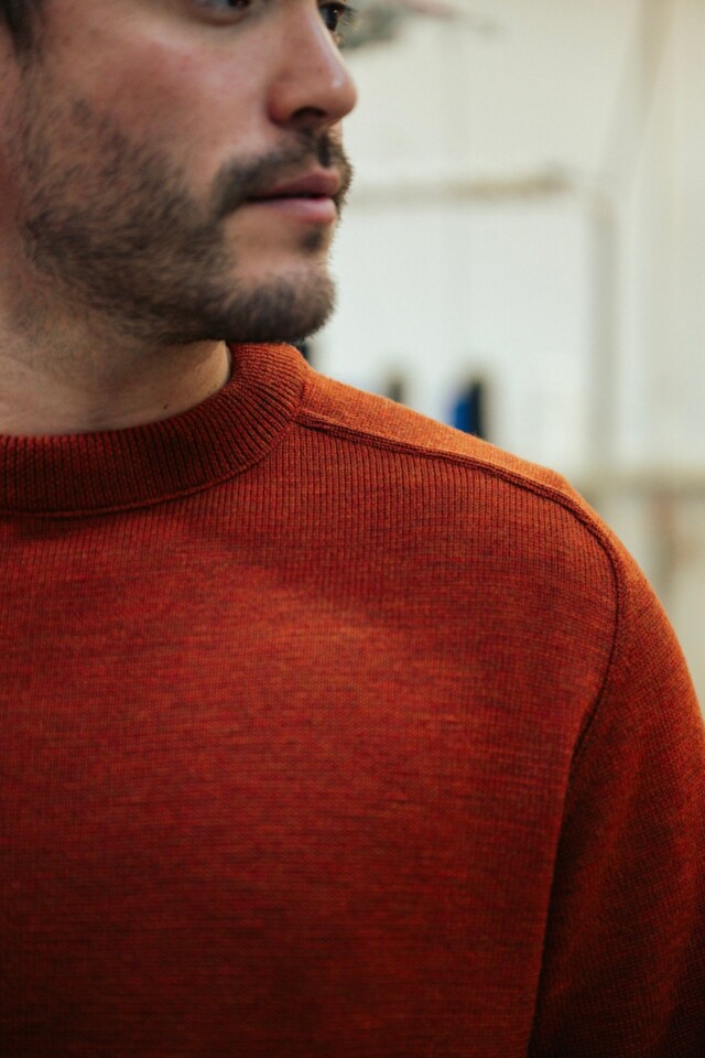 Nitto Knitwear - Pull Luca Col Rond - Rouille