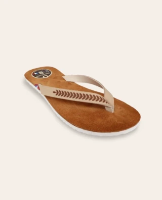 Couleur Tong - Tong Cuir ROMA Ecru