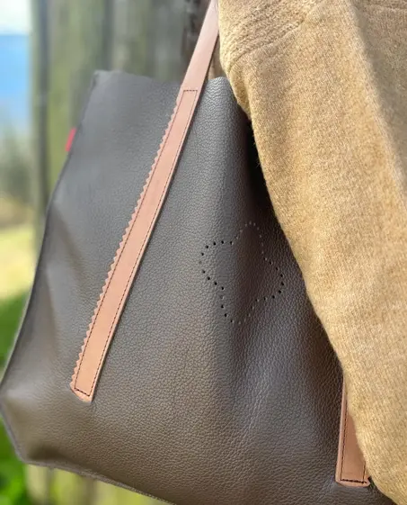 Couleur Tong - Sac Cuir LIVA Chocolat