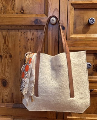 Couleur Tong - Sac Laine Artisanale LANA Blanc