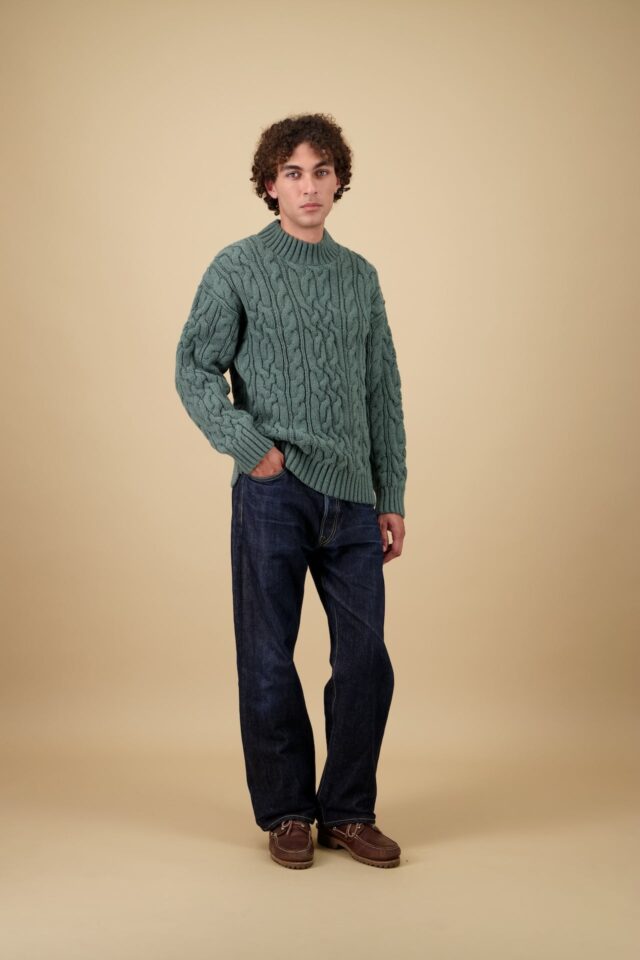 Nitto Knitwear - Pull Ohannes Col Rond - Vert Titane