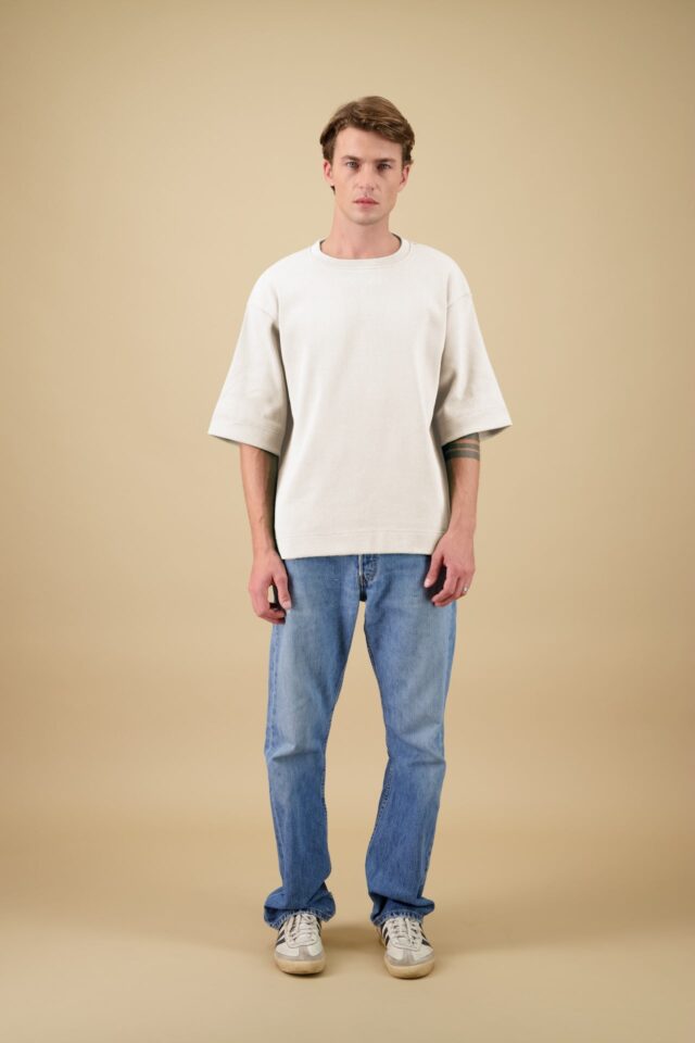 Nitto Knitwear - Vahé manches courtes - Naturel