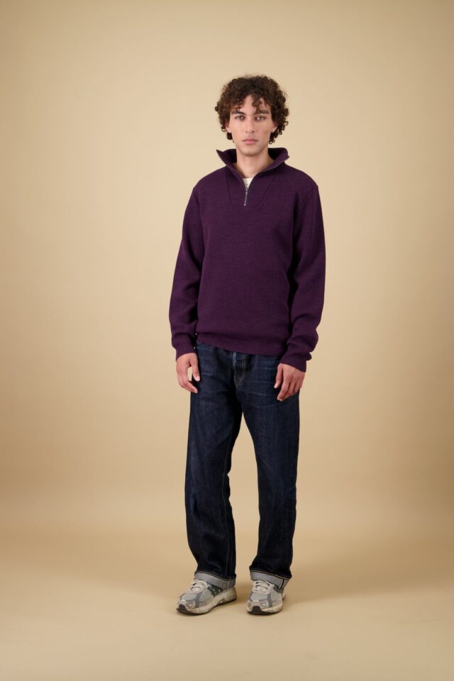 Nitto Knitwear - Pull Youri Camionneur - Prune