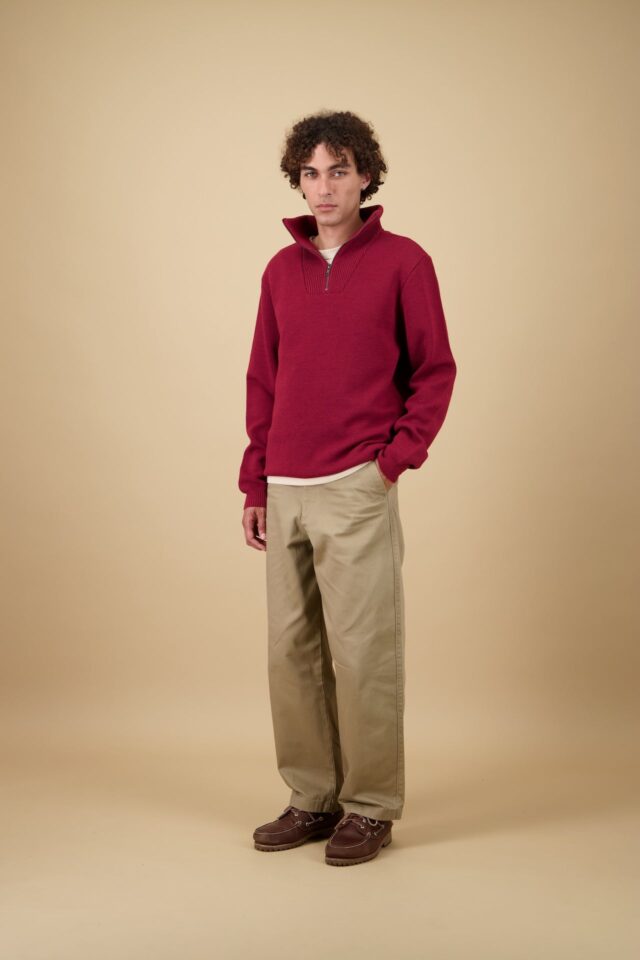 Nitto Knitwear - Pull Youri Camionneur - Rouge Chiné