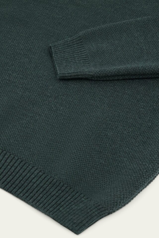 Nitto Knitwear - Pull Youri Col Rond - Vert Forêt