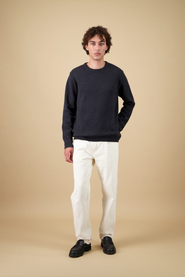 Nitto Knitwear - Pull Youri Col Rond - Anthracite