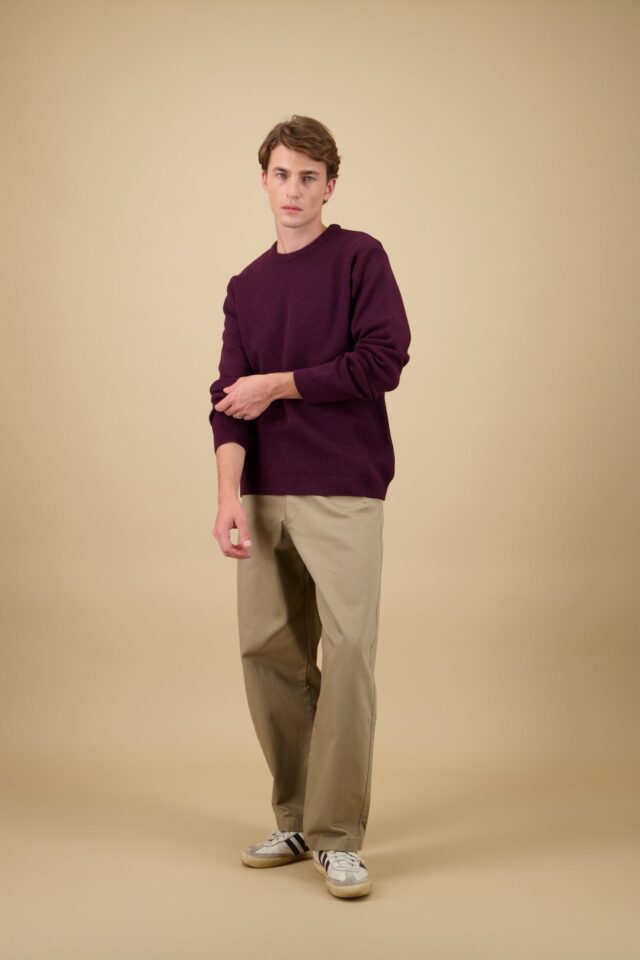 Nitto Knitwear - Pull Youri Col Rond - Bordeaux