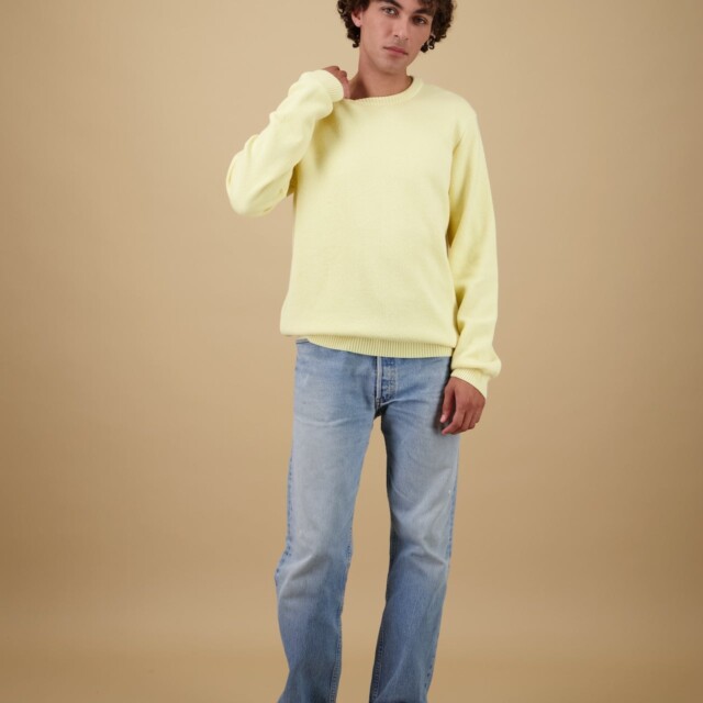 Nitto Knitwear - Pull Youri Col Rond - Jaune Pâle