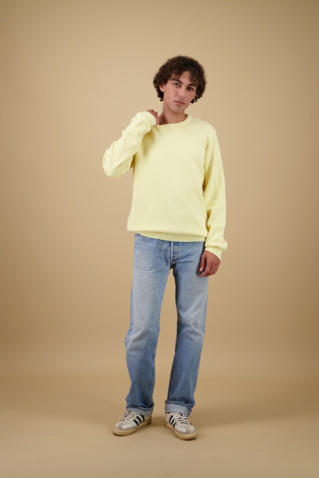Nitto Knitwear - Pull Youri Col Rond - Jaune Pâle