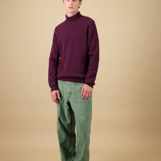 Nitto Knitwear - Pull Youri Col Roulé - Bordeaux