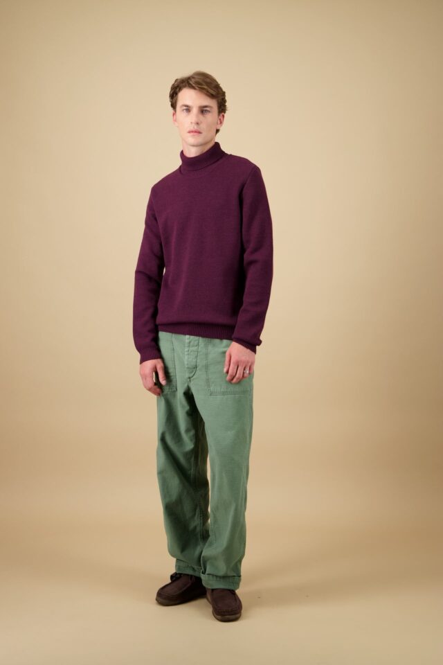 Nitto Knitwear - Pull Youri Col Roulé - Bordeaux