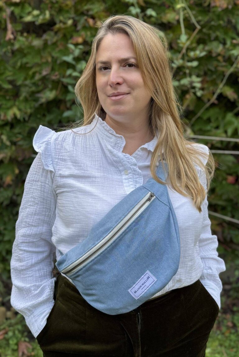 Maison Mallow - Sac banane jean bleu clair