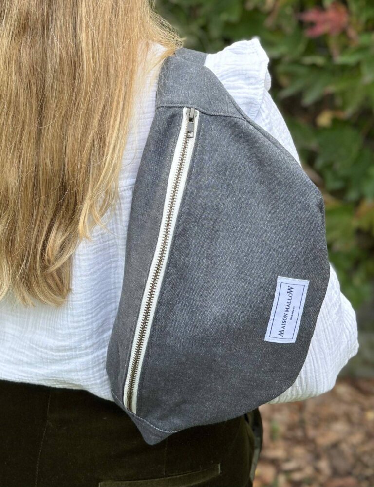 Maison Mallow - Sac banane jean gris