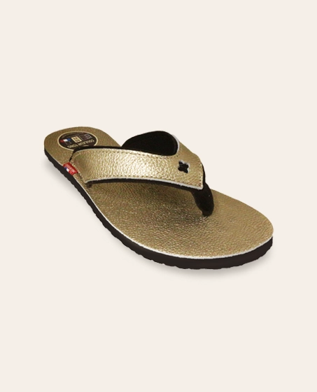 Couleur Tong - Sandales Cuir Métallisé PIANA Or