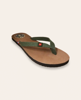 Couleur Tong - Tong Cuir Tannage Végétal TIARE Vert