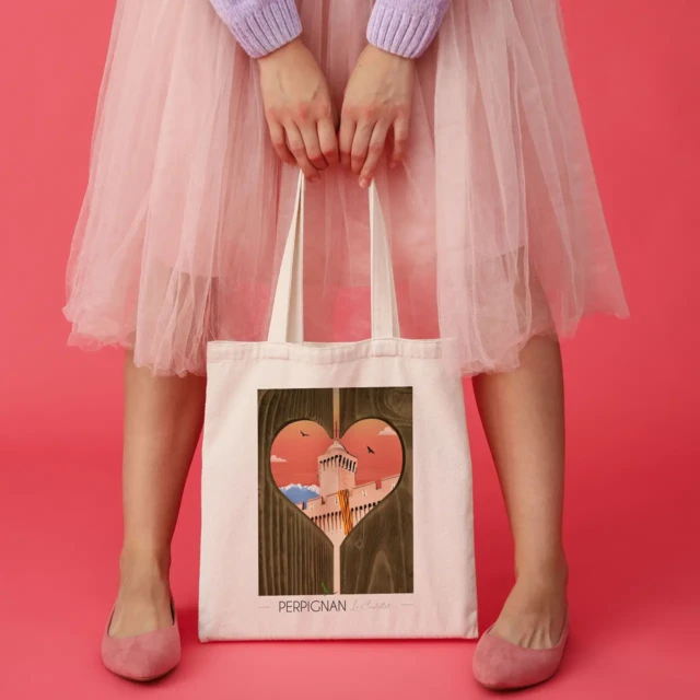 Foliove - Tote Bag Perpignan Castillet au coucher du Soleil