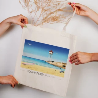 Foliove - Tote Bag Port Vendres Phare de la jetée