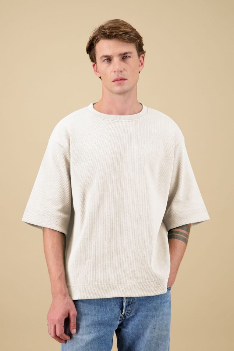 Nitto Knitwear - Vahé manches courtes - Naturel