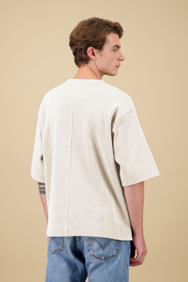 Nitto Knitwear - Vahé manches courtes - Naturel