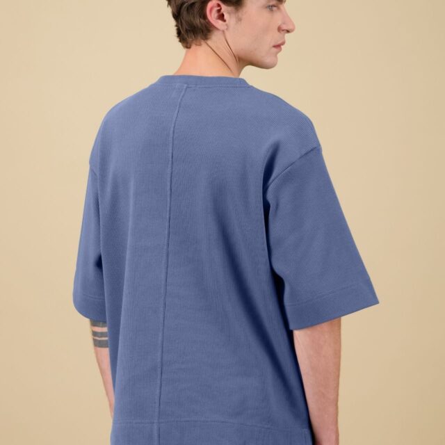 Nitto Knitwear - Vahé manches courtes - Indigo