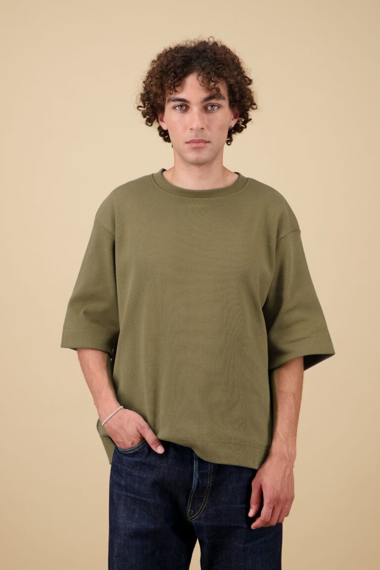 Nitto Knitwear - Vahé manches courtes - Kaki