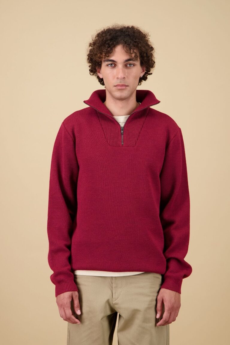 Nitto Knitwear - Pull Youri Camionneur - Rouge Chiné