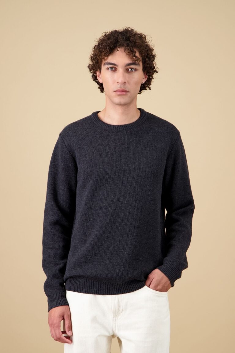 Nitto Knitwear - Pull Youri Col Rond - Anthracite