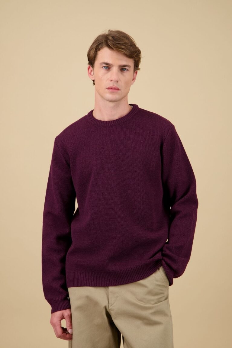 Nitto Knitwear - Pull Youri Col Rond - Bordeaux