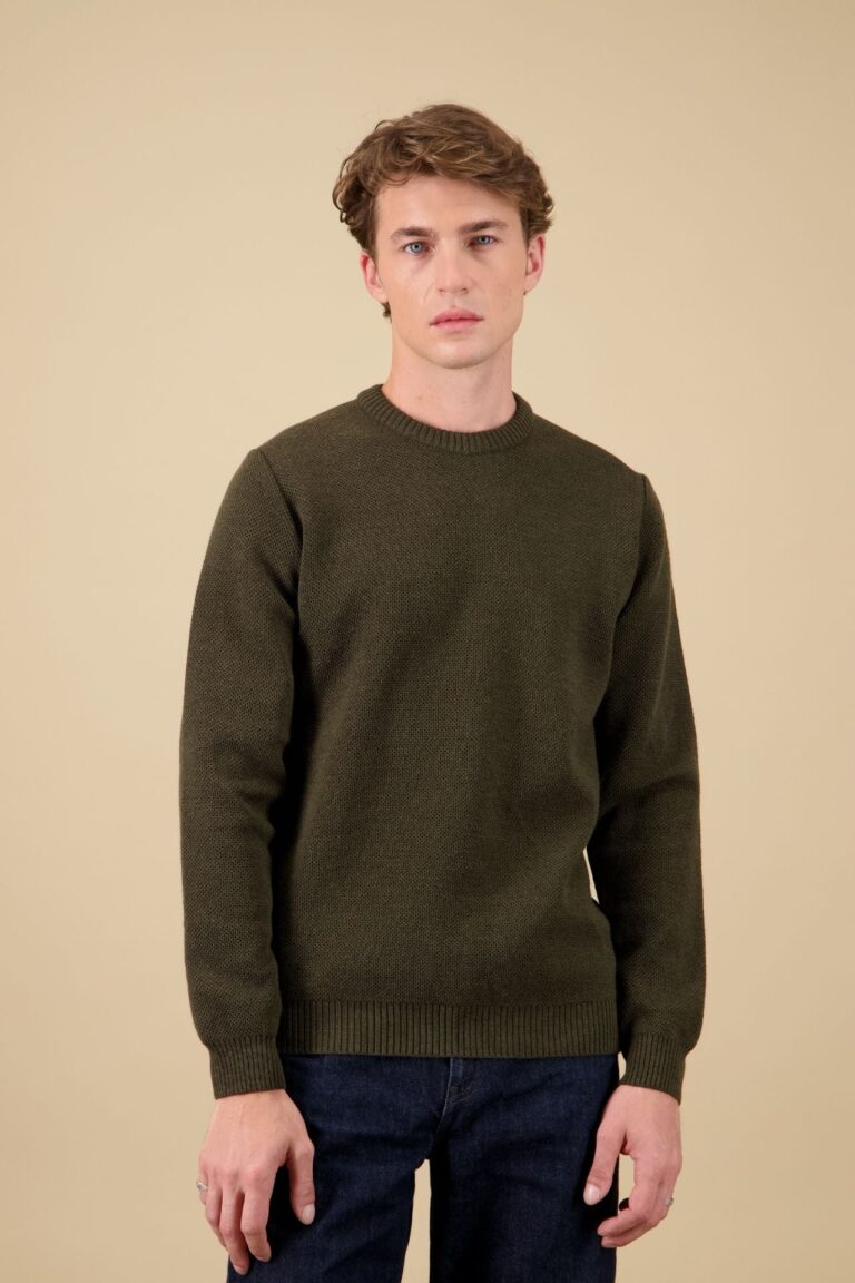 Nitto Knitwear - Pull Youri Col Rond - Kaki