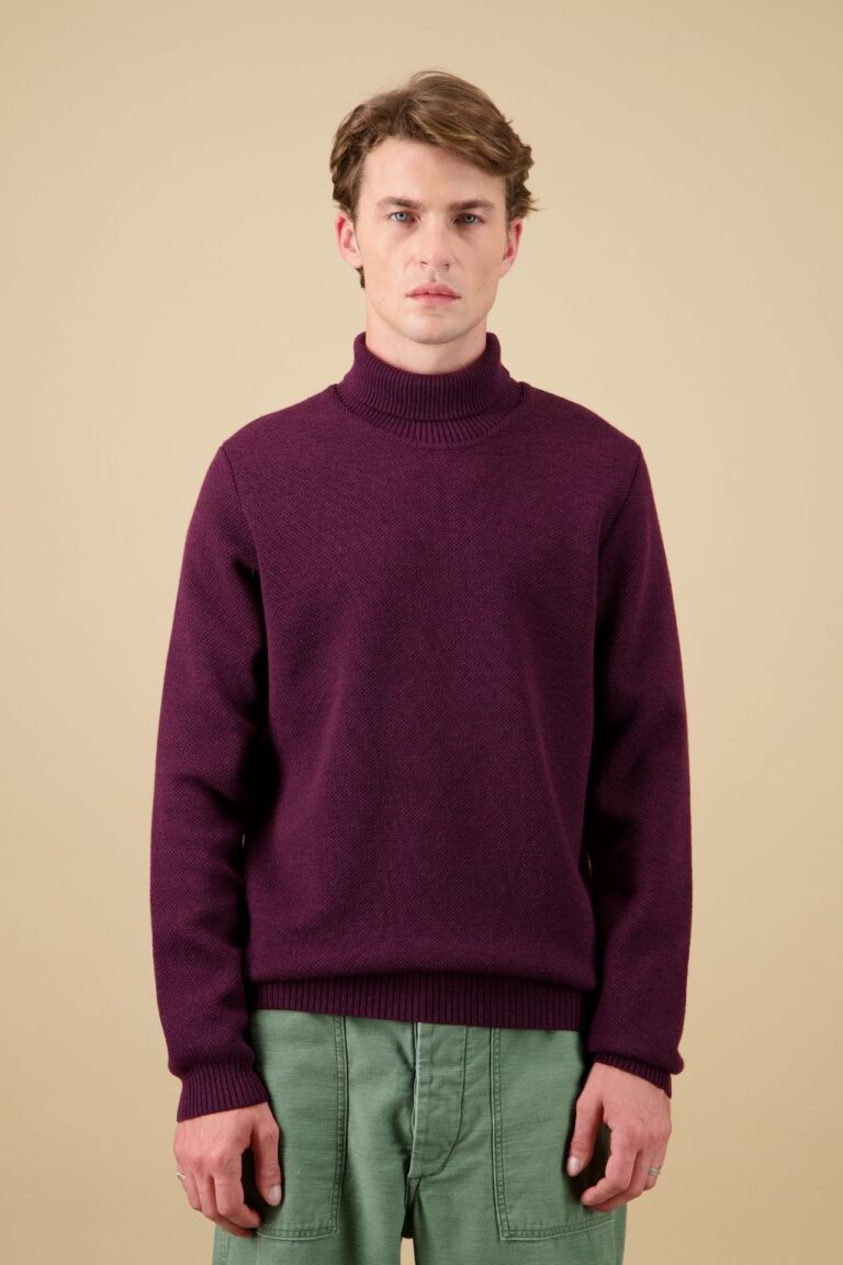 Nitto Knitwear - Pull Youri Col Roulé - Bordeaux
